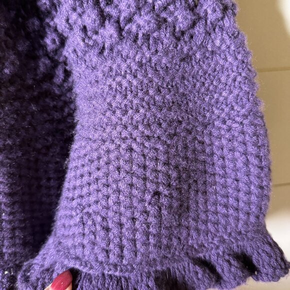 Maria Di Ripabianca Cashmere Purple Ruffle Open Cardigan Made in Italy Size 6 - Picture 11 of 11